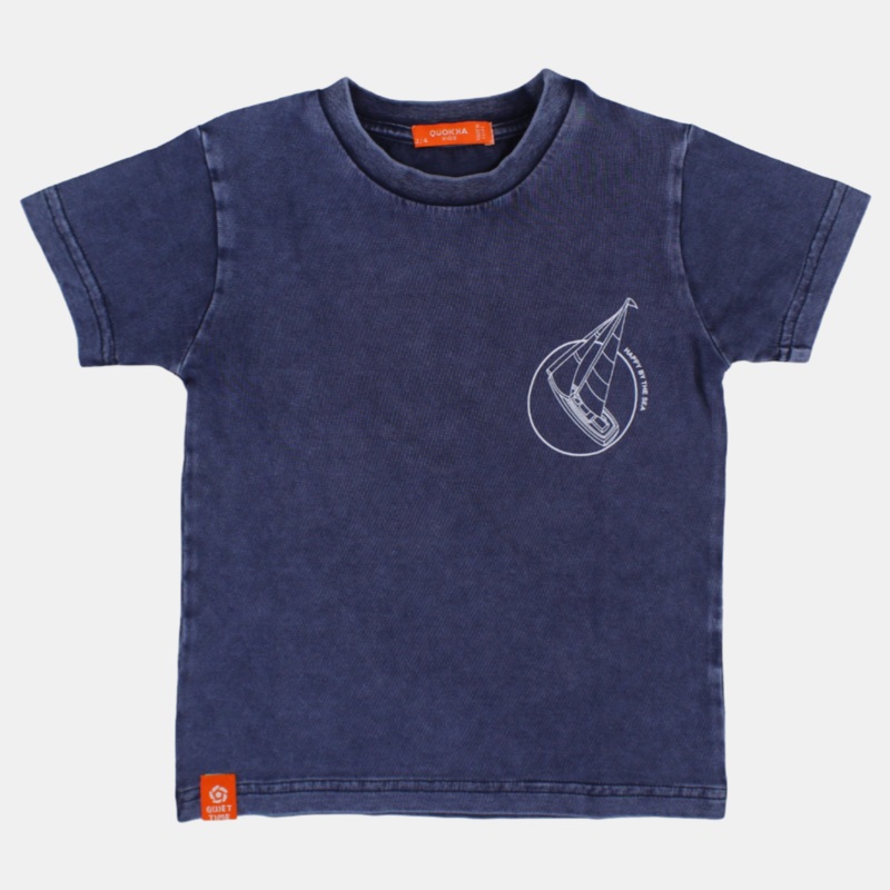 Boys Cotton T-Shirt - Happy by the Sea Print