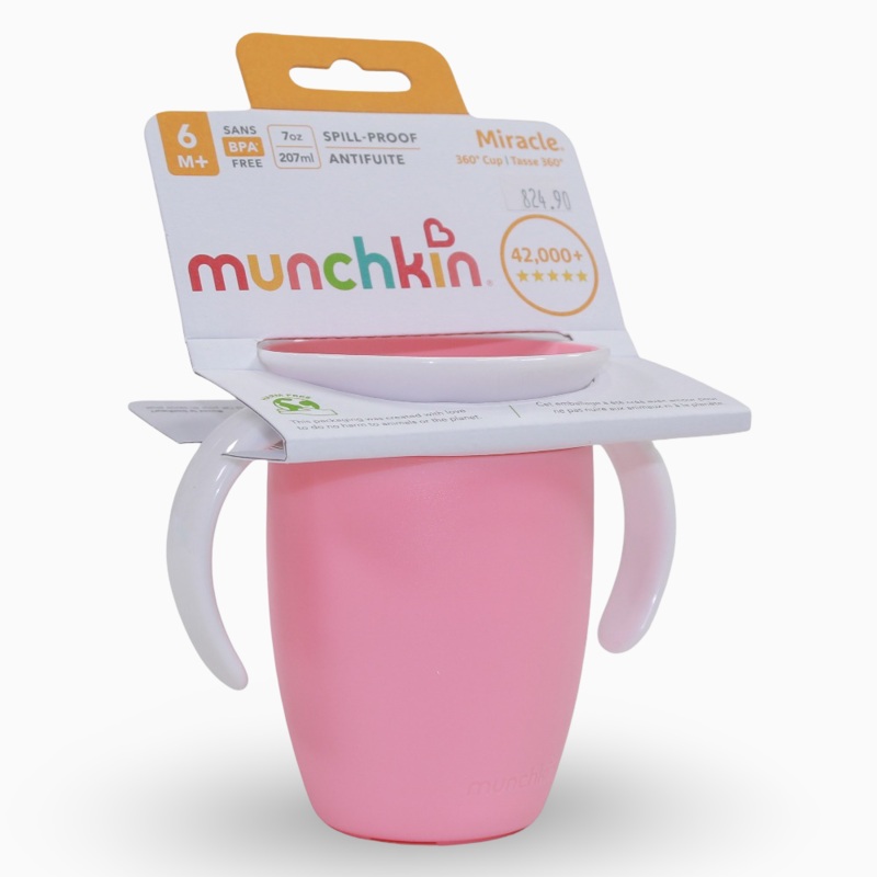 Munchkin Miracle 360 Trainer Cup 7 oz - Pink 6 months +