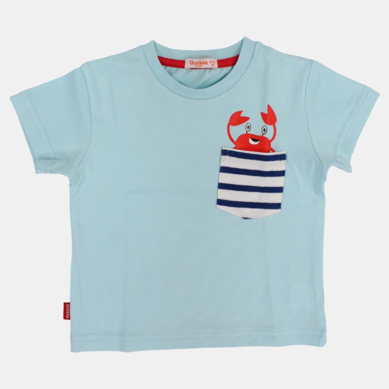 Boys Cotton T-Shirt - Cute Crab Print