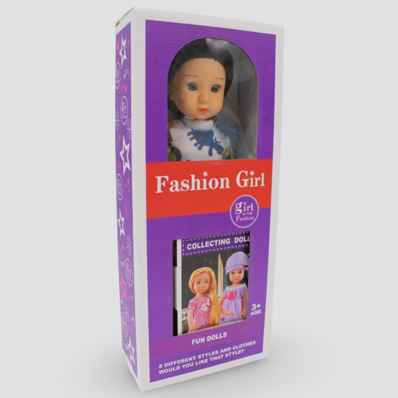 Fashion Girl Doll  Off-White Dress with Animal Prints