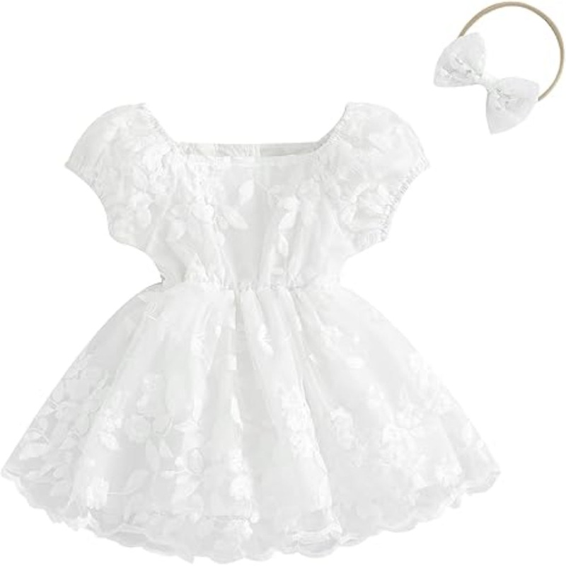 Baby Girls Romper  White|White|3-6M|6-9M|9-12M|12-18M|18-24M|24-36M