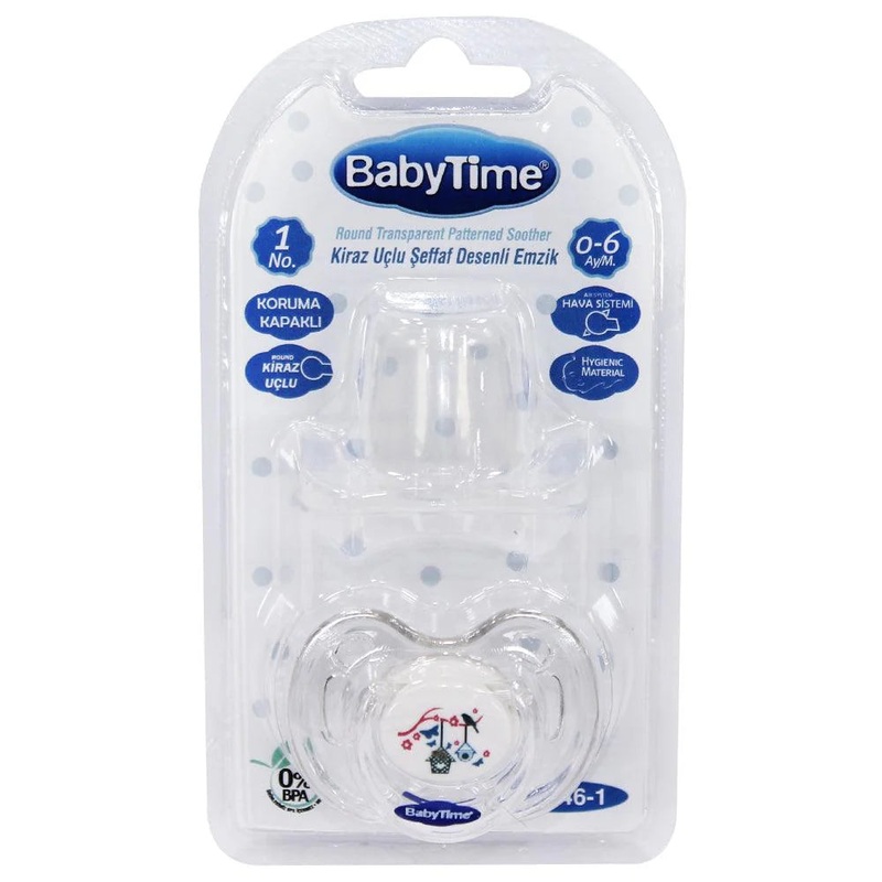 Baby Time Baby Silicone Round Soother With Cap