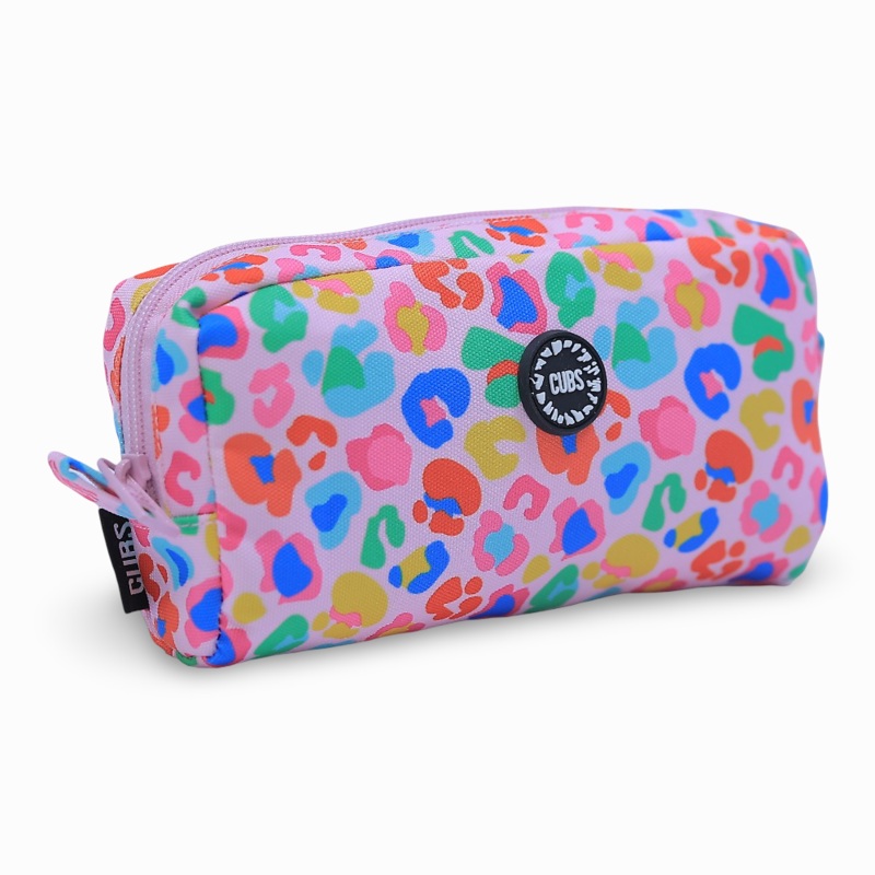 Cubs Pink Leopard Print Pencil Case