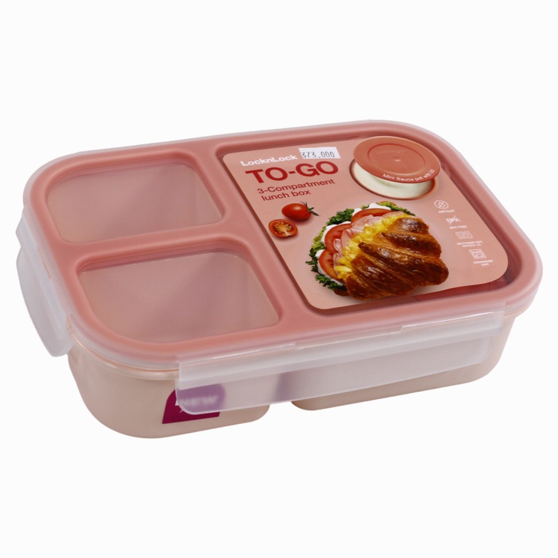 Divided Lunchbox  980ml (Pink)