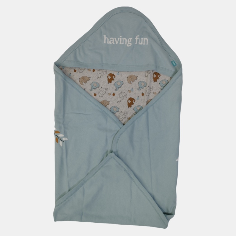Fun Elephants Baby Blanket|Grey*Aqua