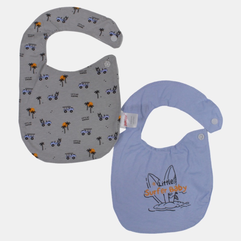 Surfer Baby Cotton Bibs  Set of 2