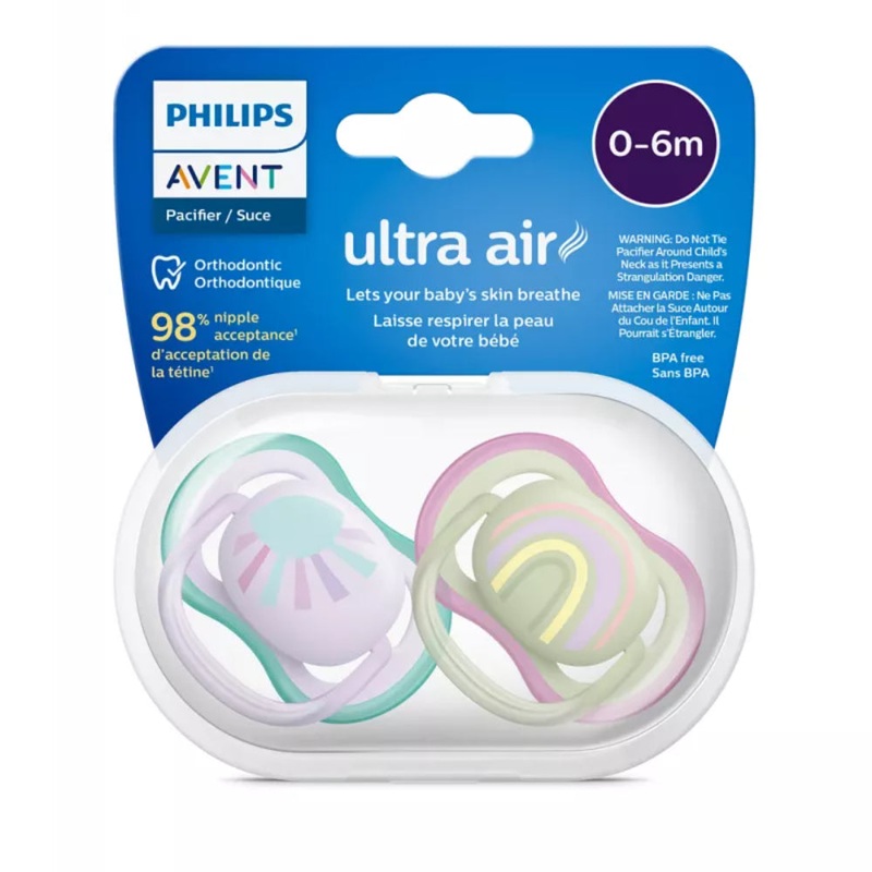 Philips Avent Ultra Air Pacifiers Sun & Rainbow (0-6m)  2 Pcs