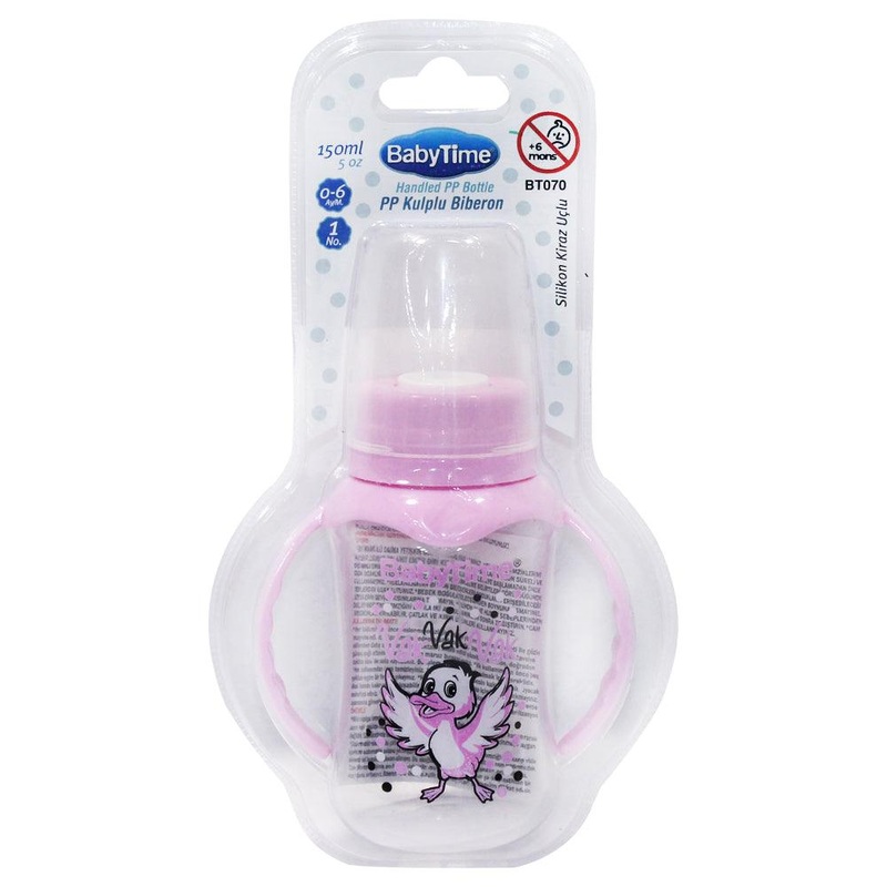 Baby Time Baby Feeding Bottle With Handle  150ml