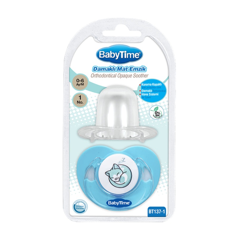 Baby Time Silicone Soother 0-6M  Light Blue