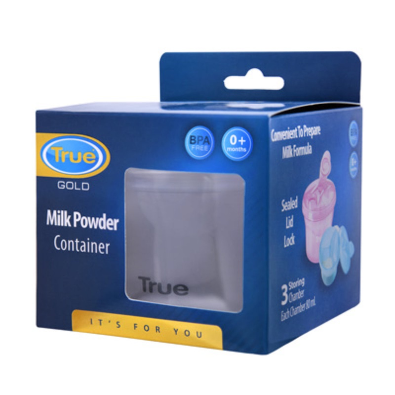 True Gold Powder Milk Storage Box  3 Compartments (Pink)