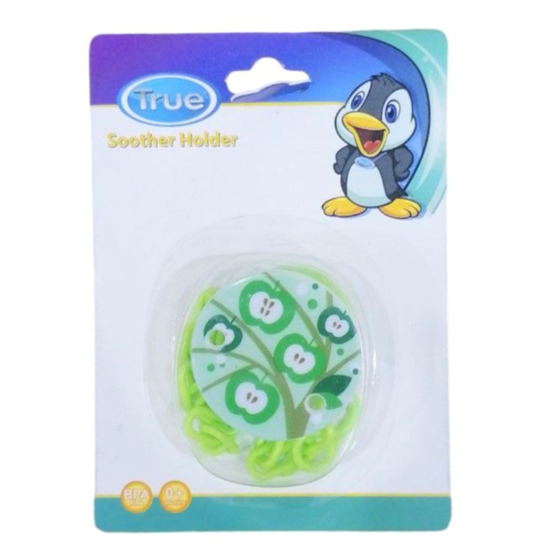 True Pacifier with Printed Chain  Green