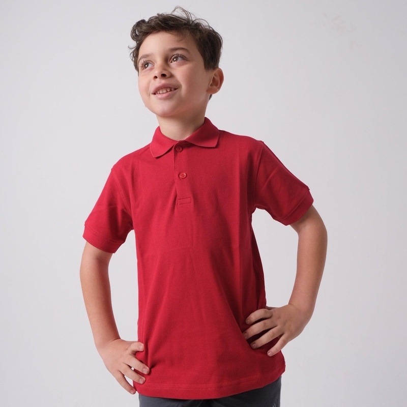 Red Short-Sleeved Polo Shirt|2-3Y|4-5Y|6-7Y|8-9Y|10-11Y|12-13Y|14-15Y
