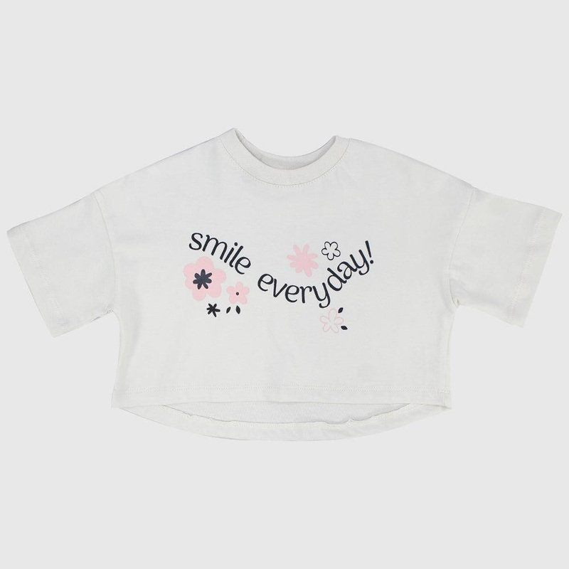 Smile Everyday Short-Sleeved Cropped T-Shirt