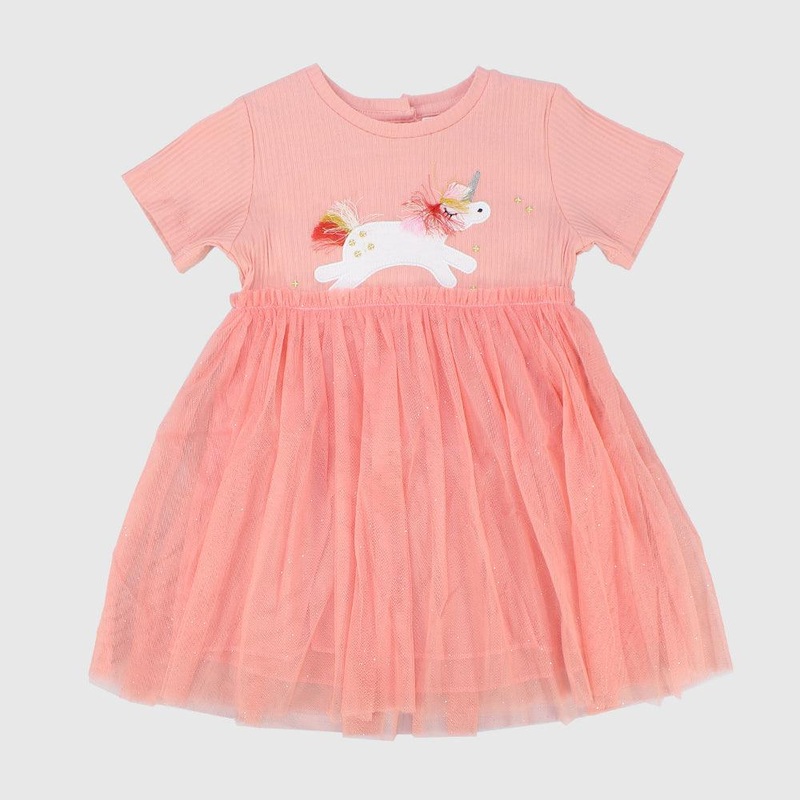 Unicorn Short-Sleeved Dress|2-3Y|3-4Y|4-5Y|5-6Y|6-7Y|7-8Y