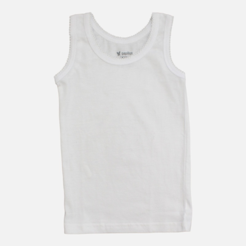 White Sleeveless Undershirt|White|2-3Y|4-5Y|6-7Y|8-9Y|10-11Y|12-13Y