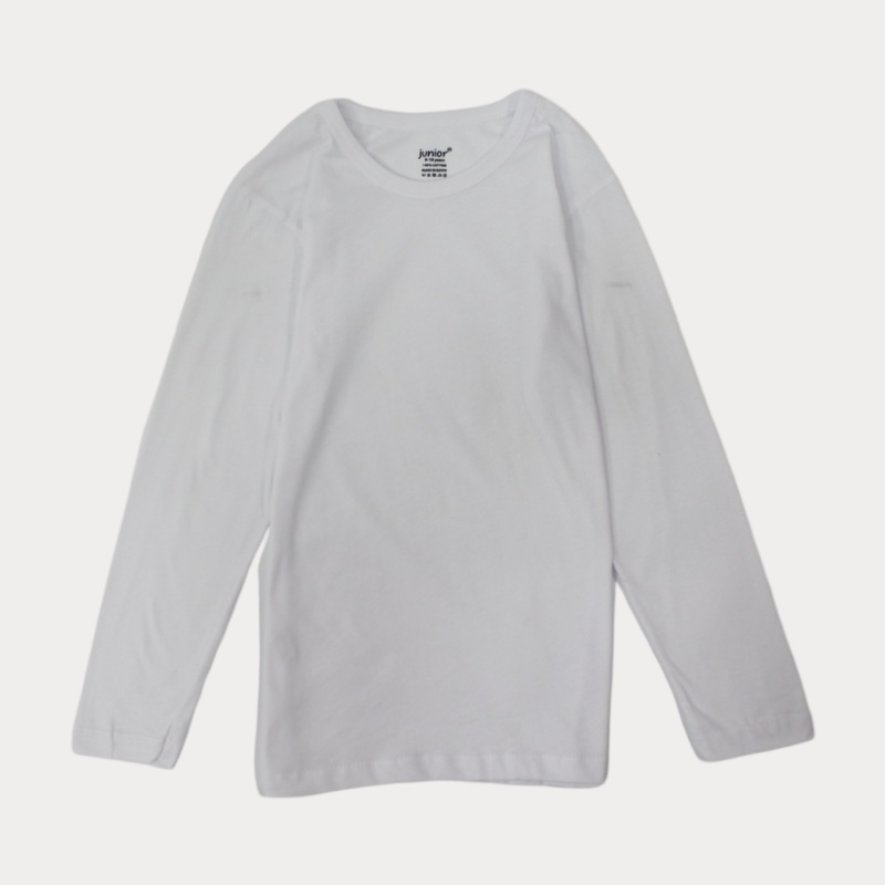 White Long-Sleeved Undershirt|White|3-4Y|5-6Y|7-8Y|9-10Y|11-12Y