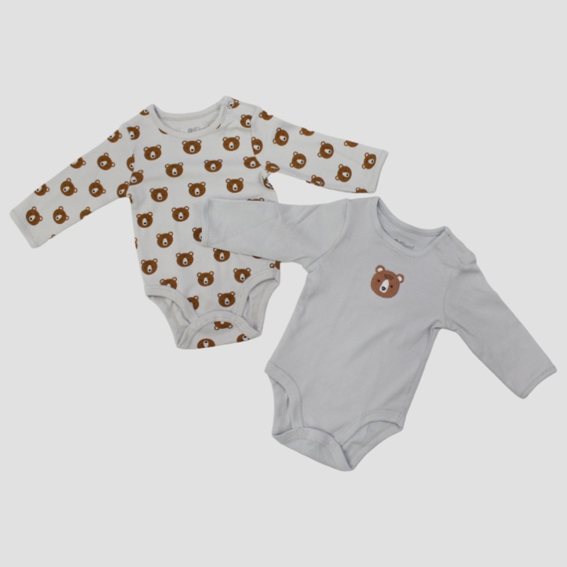 Bear Head Long-Sleeved Underwear Bodysuit