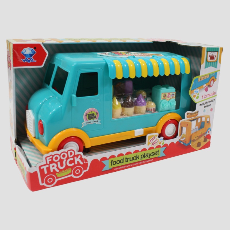 Kids' Fast Food Truck Playset  Pretend Play Toy with Music & Light