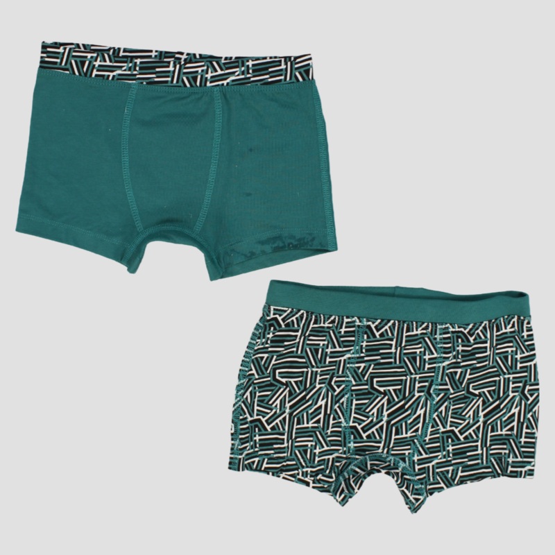 Teal Boxer Shorts (Pack Of 2)|Multicolor|12-13Y