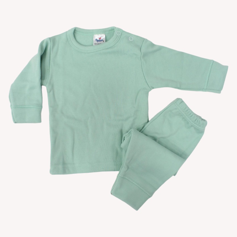 Unisex Thermal Underwear Set|Mint|Babyblue|Navy|Grey|Watermelon|Pink|Aqua|3-6M|6-9M|9-12M|12-18M|18-24M|24-36M