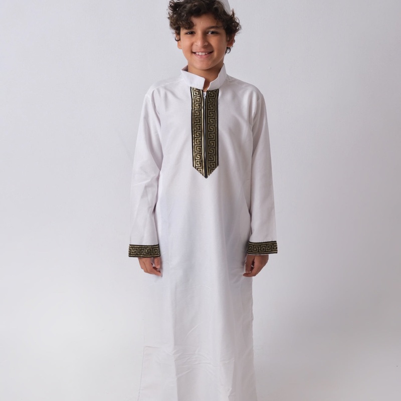 White Long-Sleeved Jilbab|White|2-3Y|4-5Y|6-7Y|8-9Y|10-11Y