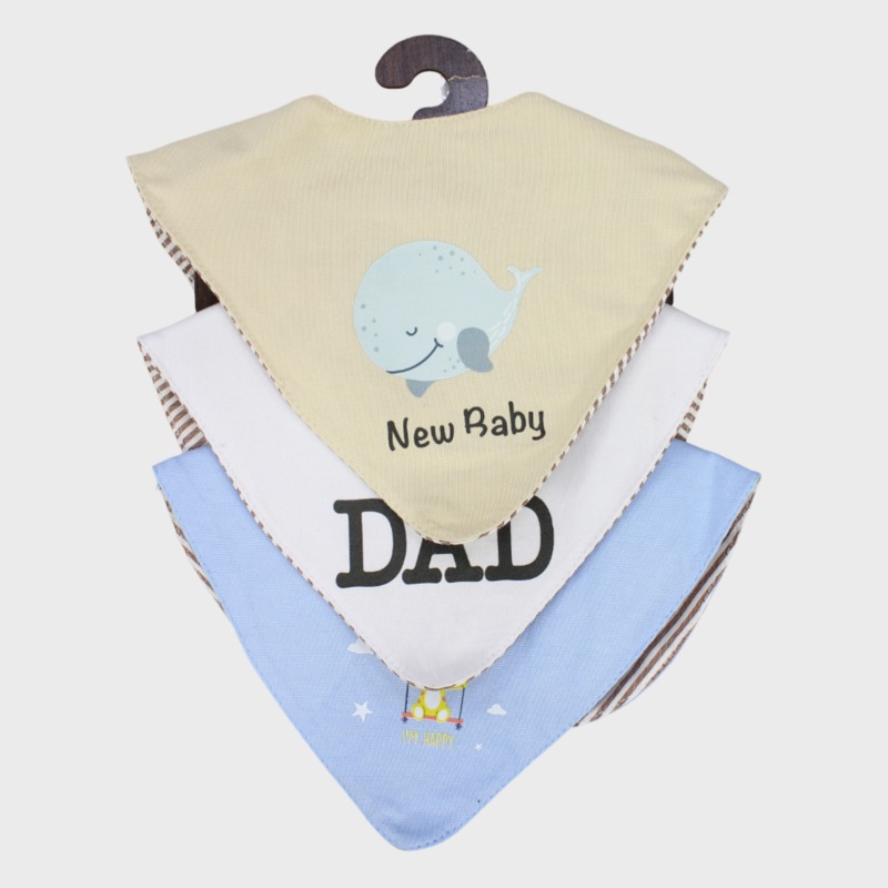 Baby Boys Cotton Bib Set  New Baby (Pack of 3, Scarf Style)