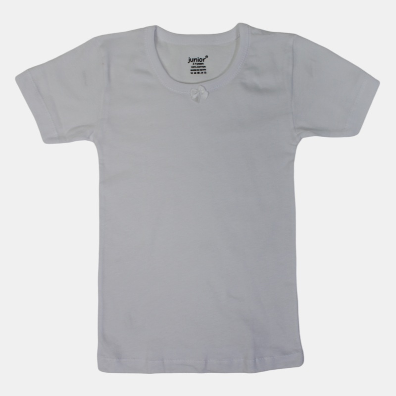 Boys Cotton Short-Sleeved Undershirt  White