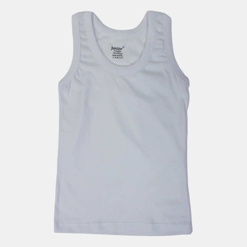 Boys Cotton Sleeveless Undershirt  White (Sporty Strap Design)