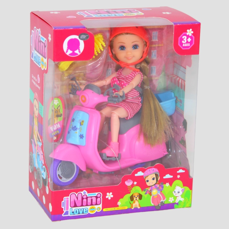 Nini Love Little Doll  Pink Motorcycle