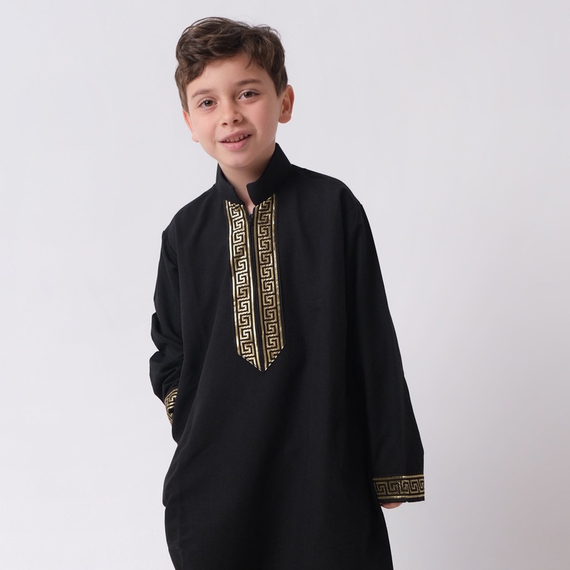 Black Long-Sleeved Jilbab|Black|2-3Y|4-5Y|6-7Y|8-9Y|10-11Y
