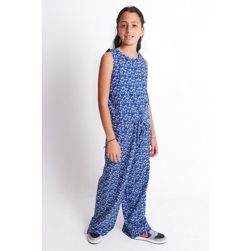 Blue Floral Sleeveless Blouse|2-3Y|4-5Y|6-7Y|8-9Y|10-11Y|12-13Y