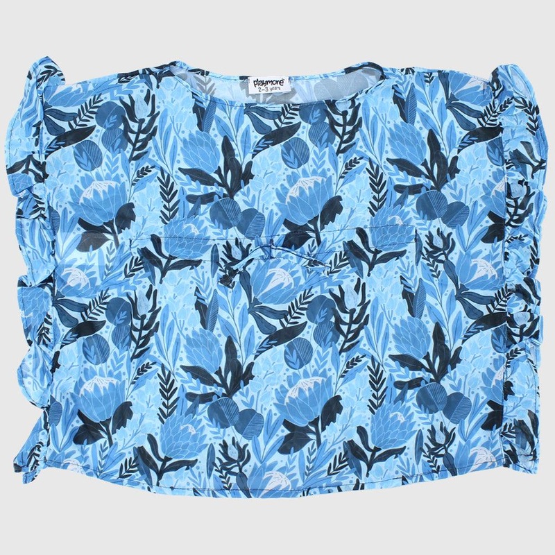 Blue Flowery Cache Maillot|2-3Y|4-5Y|6-7Y|8-9Y|10-11Y|12-13Y