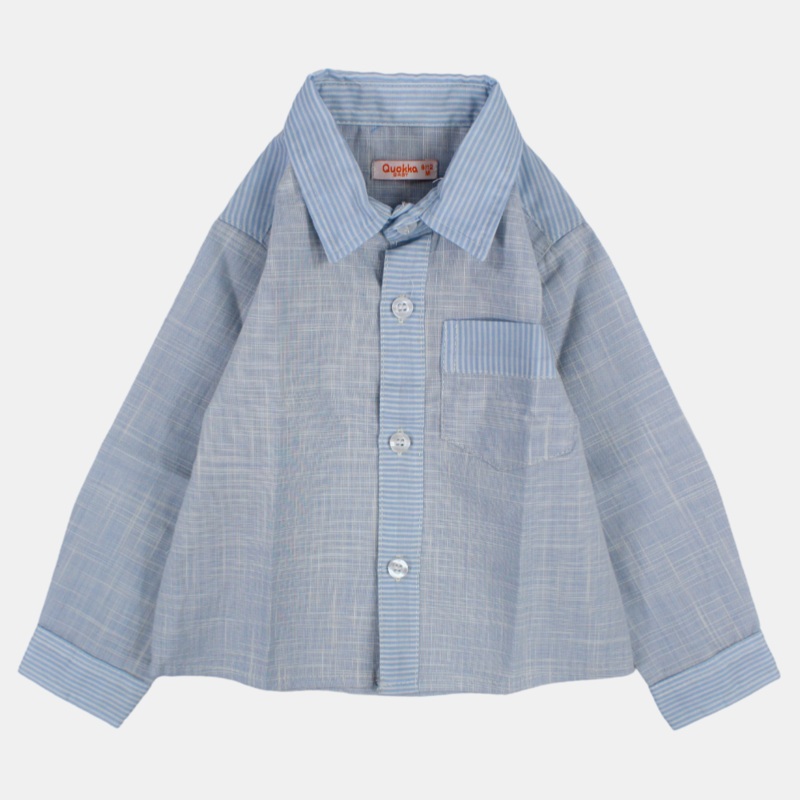 Boys Cotton Long-Sleeved Shirt with Fun Colors