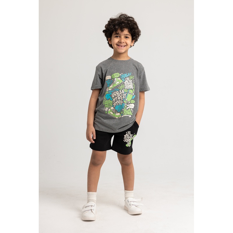 Boys Cotton Pajama Set  Grey|Grey|2-3Y|4-5Y|6-7Y|8-9Y|10-11Y|12-13Y|14-15Y