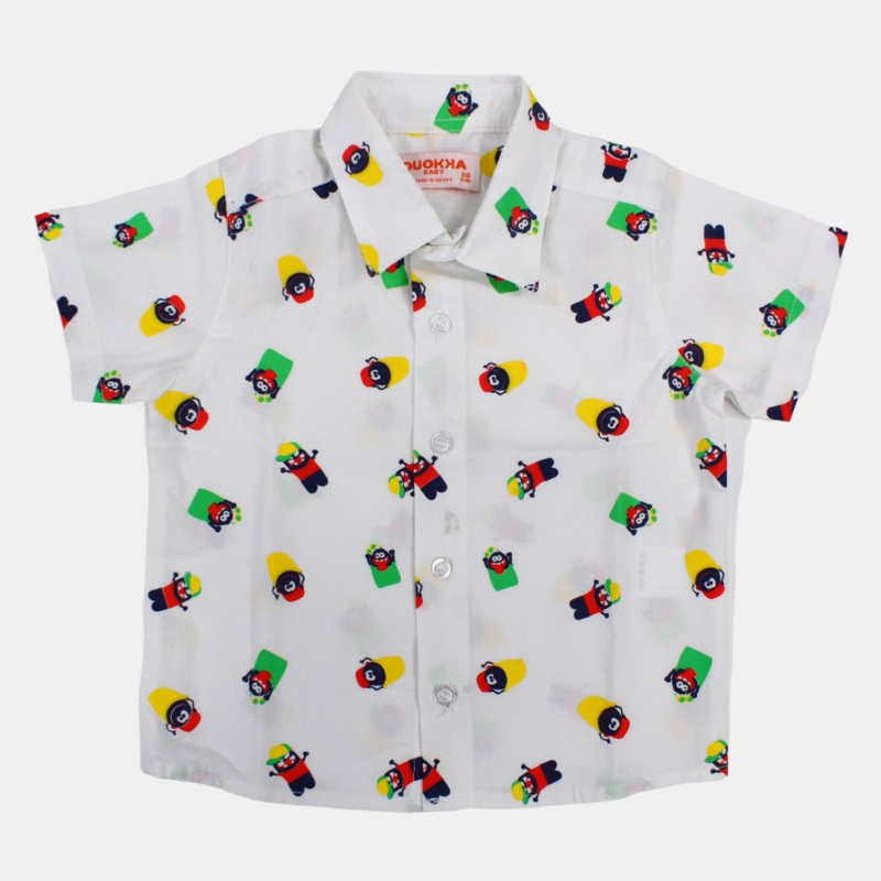 Boys Cotton Short-Sleeved Shirt with a Fun Design