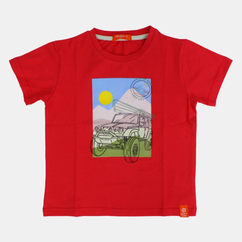 Boys Cotton T-Shirt|White|Red|4-5Y|5-6Y|6-7Y|7-8Y|9-10Y|11-12Y|13-14Y