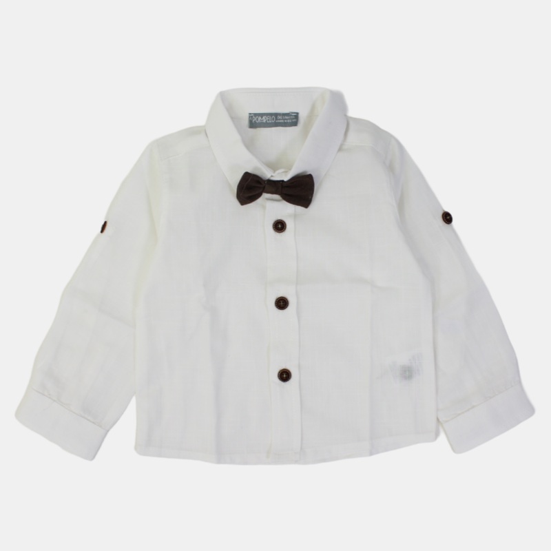 Baby Boys Cotton Shirt  White|White|6-9M|9-12M|12-18M|18-24M|24-36M|3-4Y