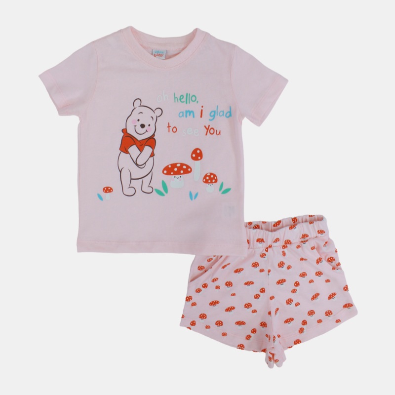 Baby Girls Cotton Pajama Set - Winnie The Pooh Design