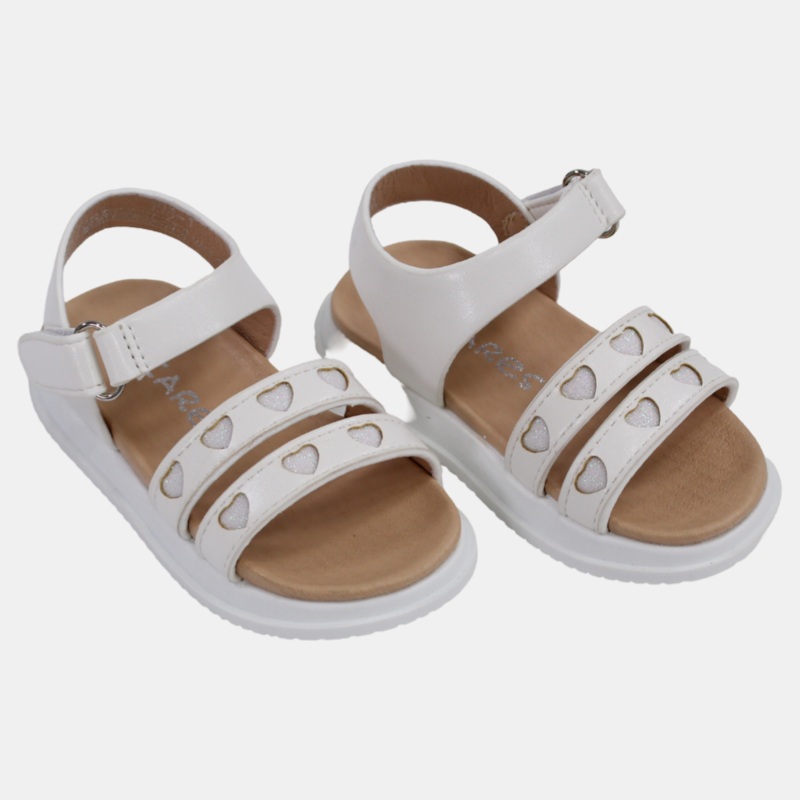 Baby Girls Leather Sandals with Cute Little Hearts