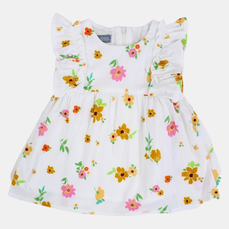 Baby Girls Sleeveless Cotton Floral Dress