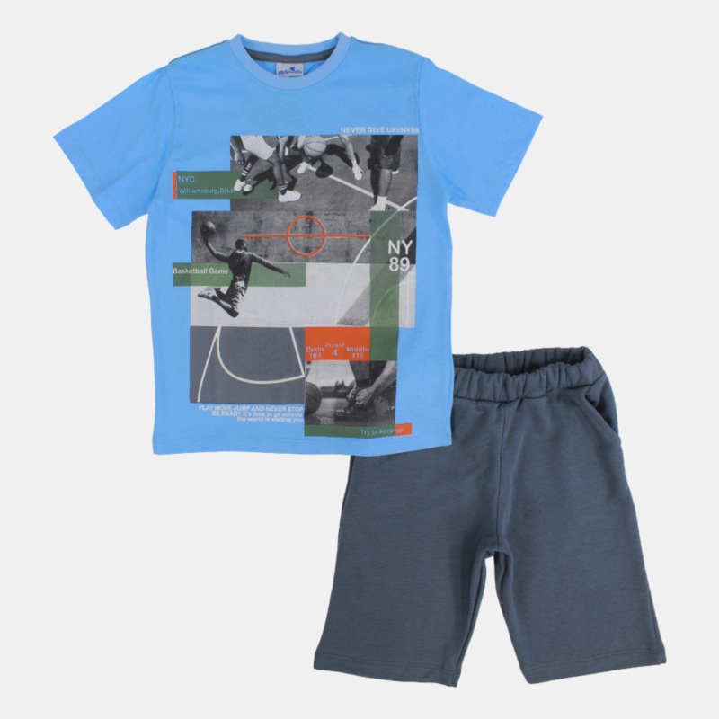 Boys Cotton Pajama Set - Athletic Design