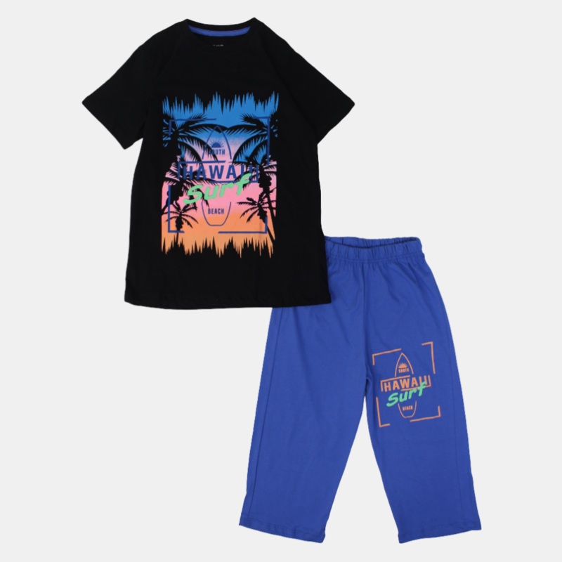 Boys Cotton Pajama Set - Hawaii Surf Print