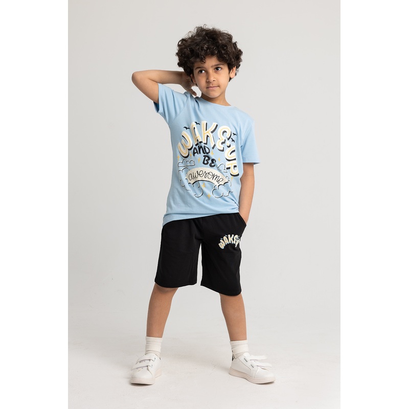 Boys Cotton Pajama Set - Wake Up Print