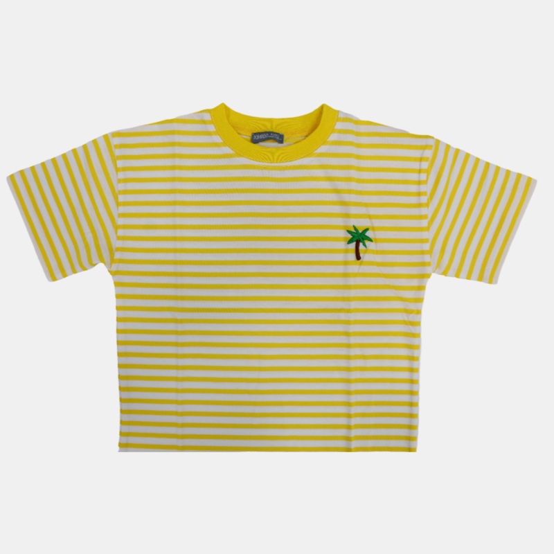 Boys Cotton Striped T-Shirt|Yellow|Blue|4-5Y|6-7Y|8-9Y|10-11Y|12-13Y|14-15Y