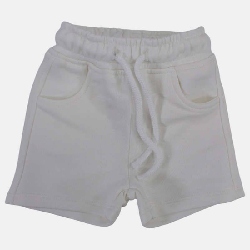 Unisex Baby Cotton Shorts  Offwhite