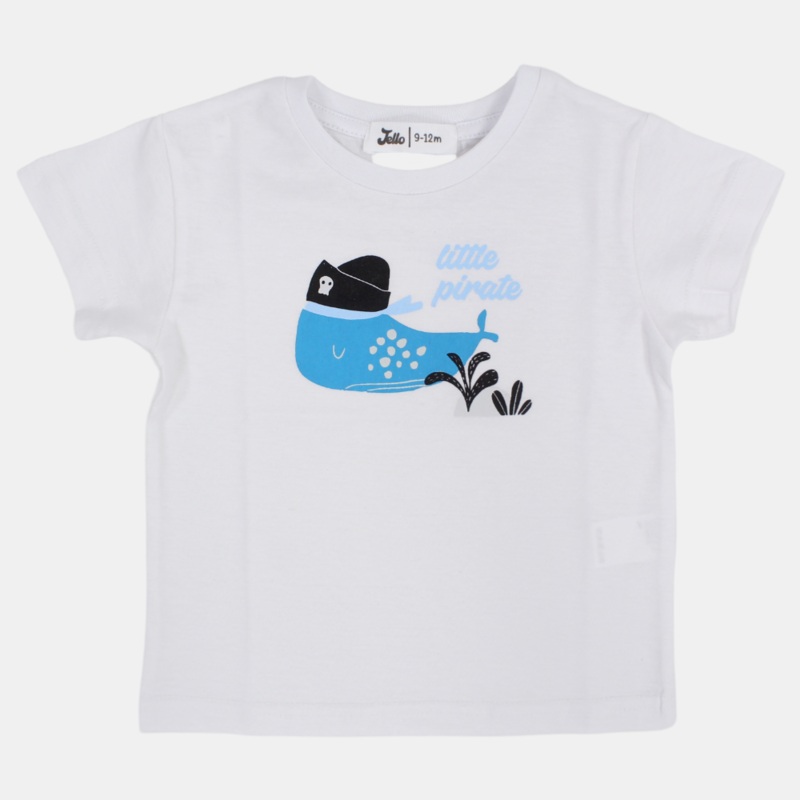 Baby Boys Short-Sleeved T-Shirt  White Little Pirate