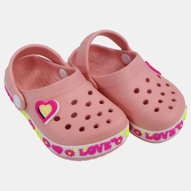 BABY Girls Rubber Clog  Pink Love Edition