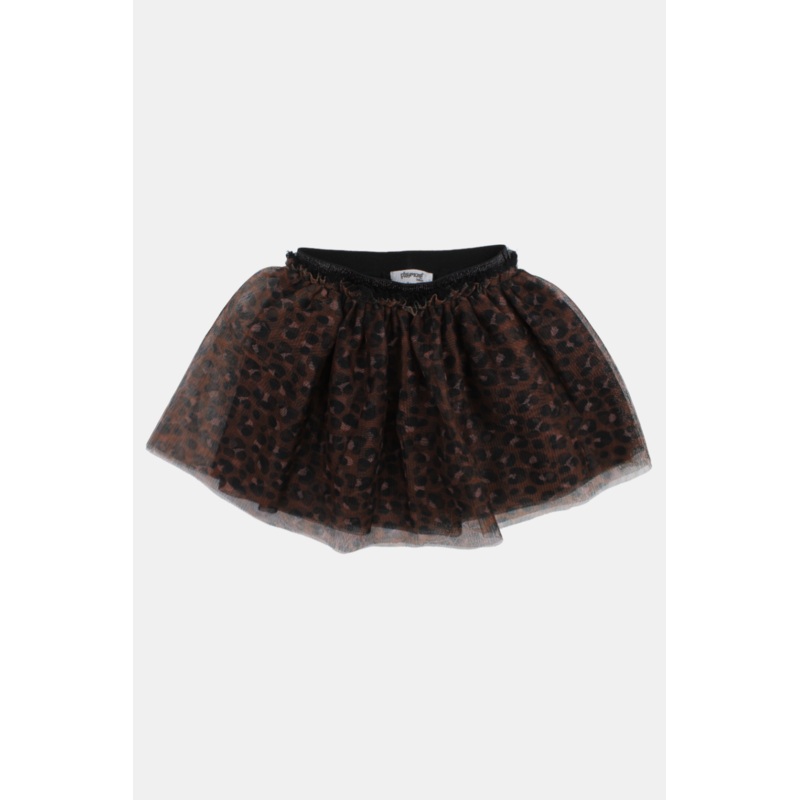 Baby Girls Tulle Skirt  Black & Brown Printed