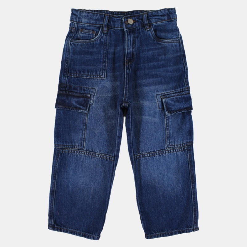 Boys Cargo Jeans  Dark Wash|D.Jeans|4-5Y|5-6Y|6-7Y|7-8Y