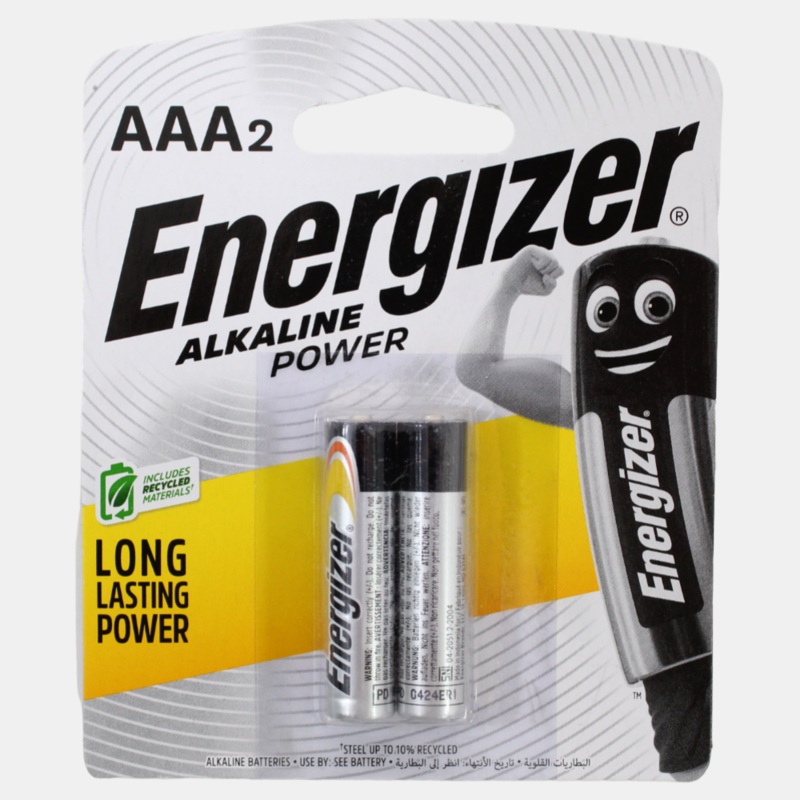 Energizer Power AAA2 Alkaline Batteries - Pack of 1 (1.5V)